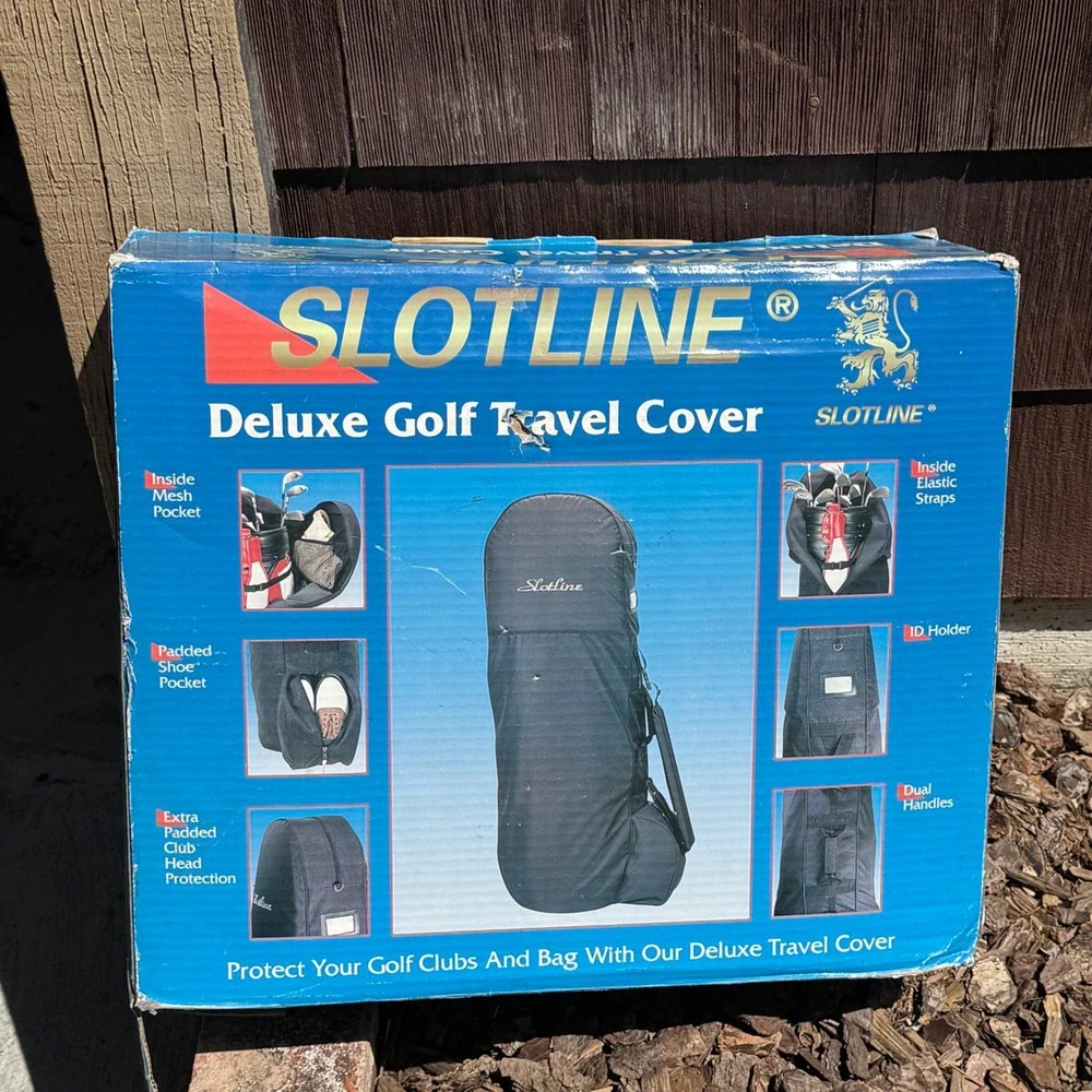 Slotline Deluxe‎ Golf Travel Cover Black Padded Club Protection Shoe Pocket NEW